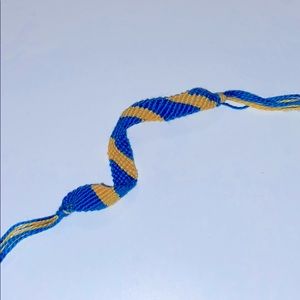 Blue&Gold Tie On Bracelet